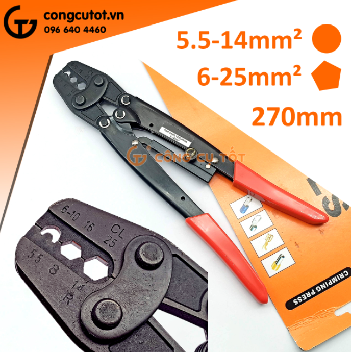 Kìm bấm cos tròn toozo dài 270mm awg10-6