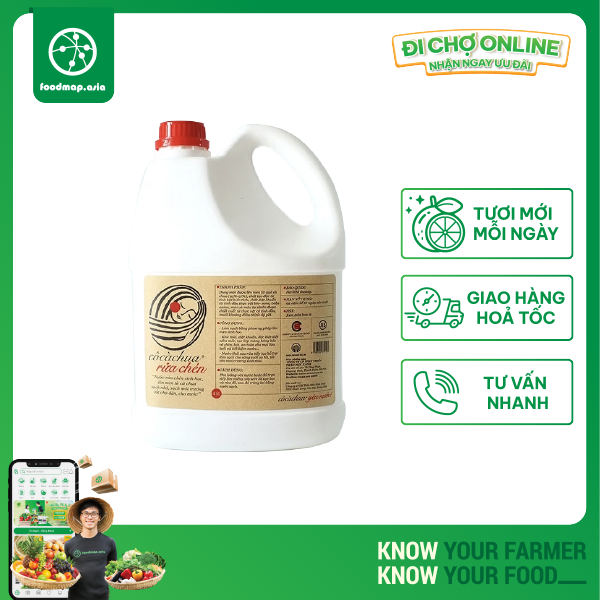 Nước rửa chén COCACHUA 4 lít - Hương thơm từ tinh dầu - Foodmap