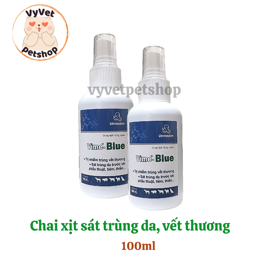 Vemedim Vime-Blue xịt sát trùng da, vết thương chai 100ml