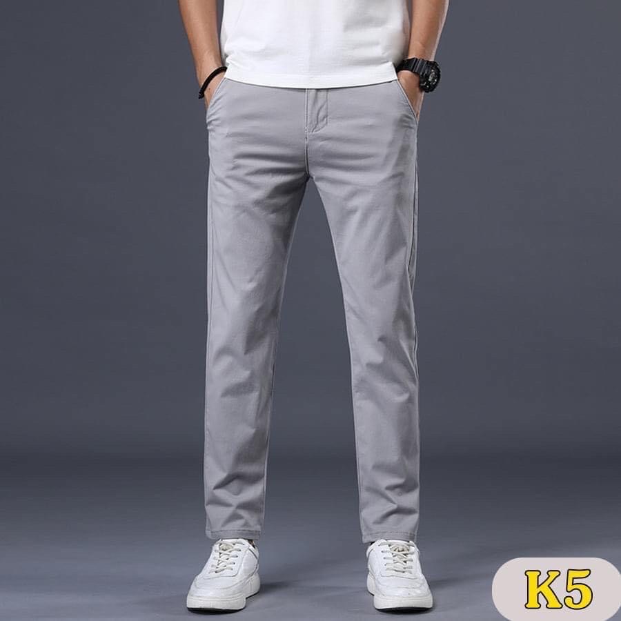 Quần dài kaki nam lưng thun co giãn form slimfit 5 màu