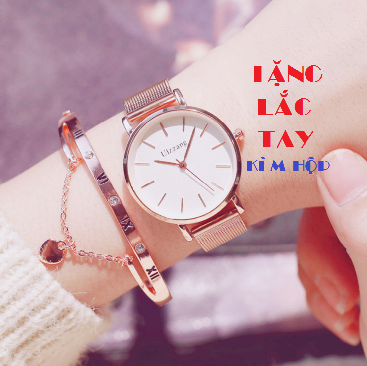 Đồng hồ nữ_Đồng hồ thời trang dây thép lụa không gỉ_Ulzzang