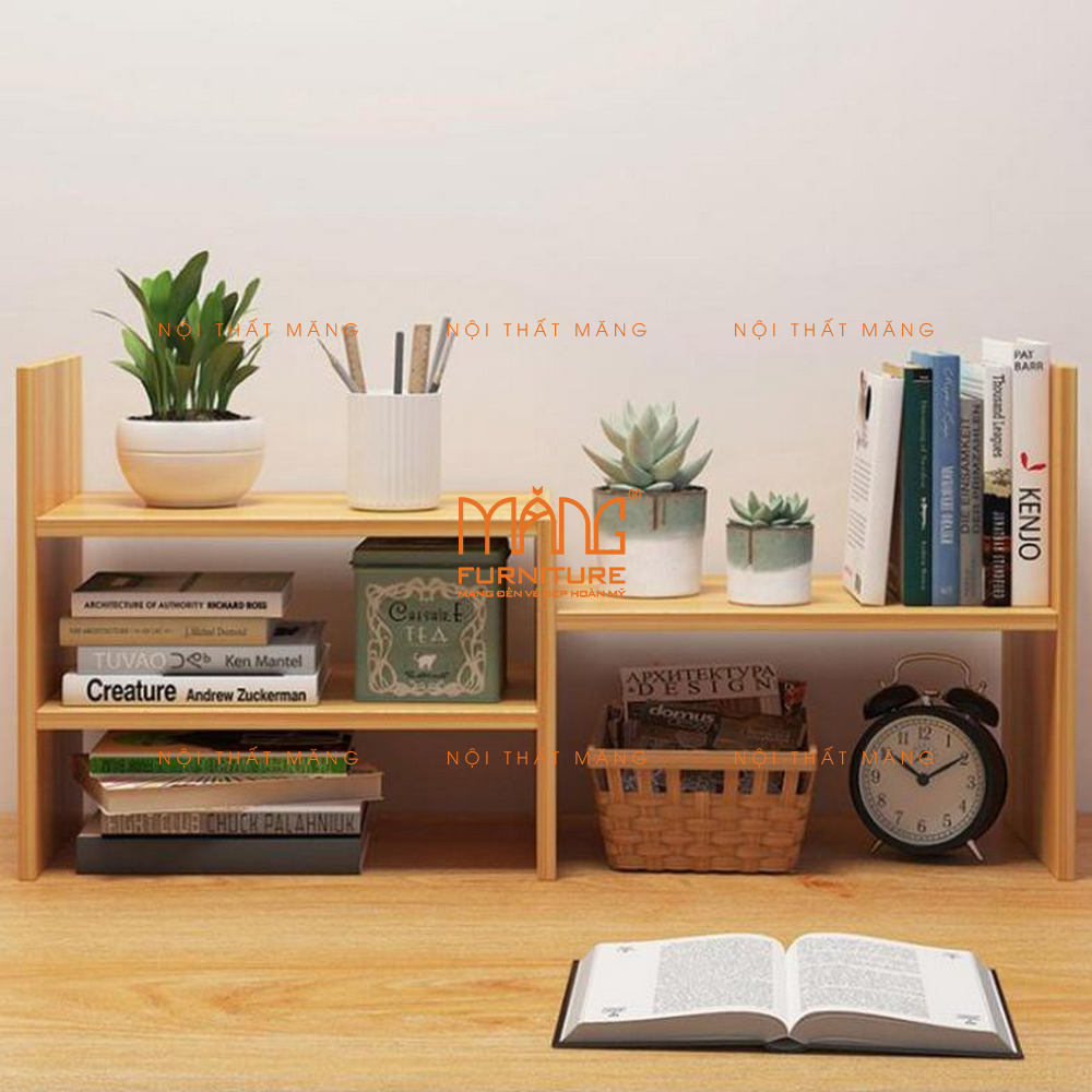 Kệ sách để bàn mini bằng gỗ tiện ích đa năng mẫu ks02