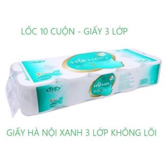 Giấy Vệ Sinh Hà Nội Dây 10 Cuộn - Xanh Không Lõi