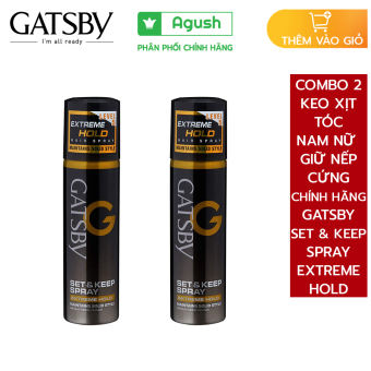 Keo xịt tóc nam nữ giữ nếp cứng chính hãng Gatsby Set & Keep Hair Spray Extreme Hold Level 5 chai mini 66ml xịt dạng sương gel vuốt phồng tóc khô tạo vào nếp cố định tóc mái lâu bóng không bết cho nam nữ thơm nước hoa giá rẻ