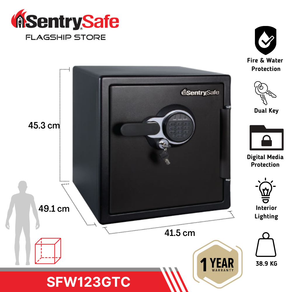 SentrySafe SentrySafe SFW082DTB Combination Fire Security Safe Lazada  Singapore