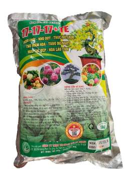 Phân bón hỗn hợp NPK 17-17-17+TE (1kg) ( Siêu phì gốc - Lớn gốc - Kích ra hoa - Dưỡng nụ )