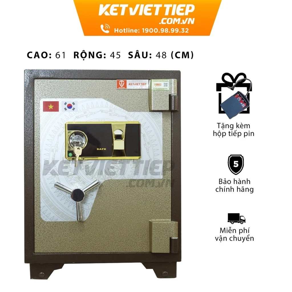 Két sắt vân tay việt tiệp cao cấp siêu cường ksc55 chính hãng thông minh chống cháy siêu cường an toàn