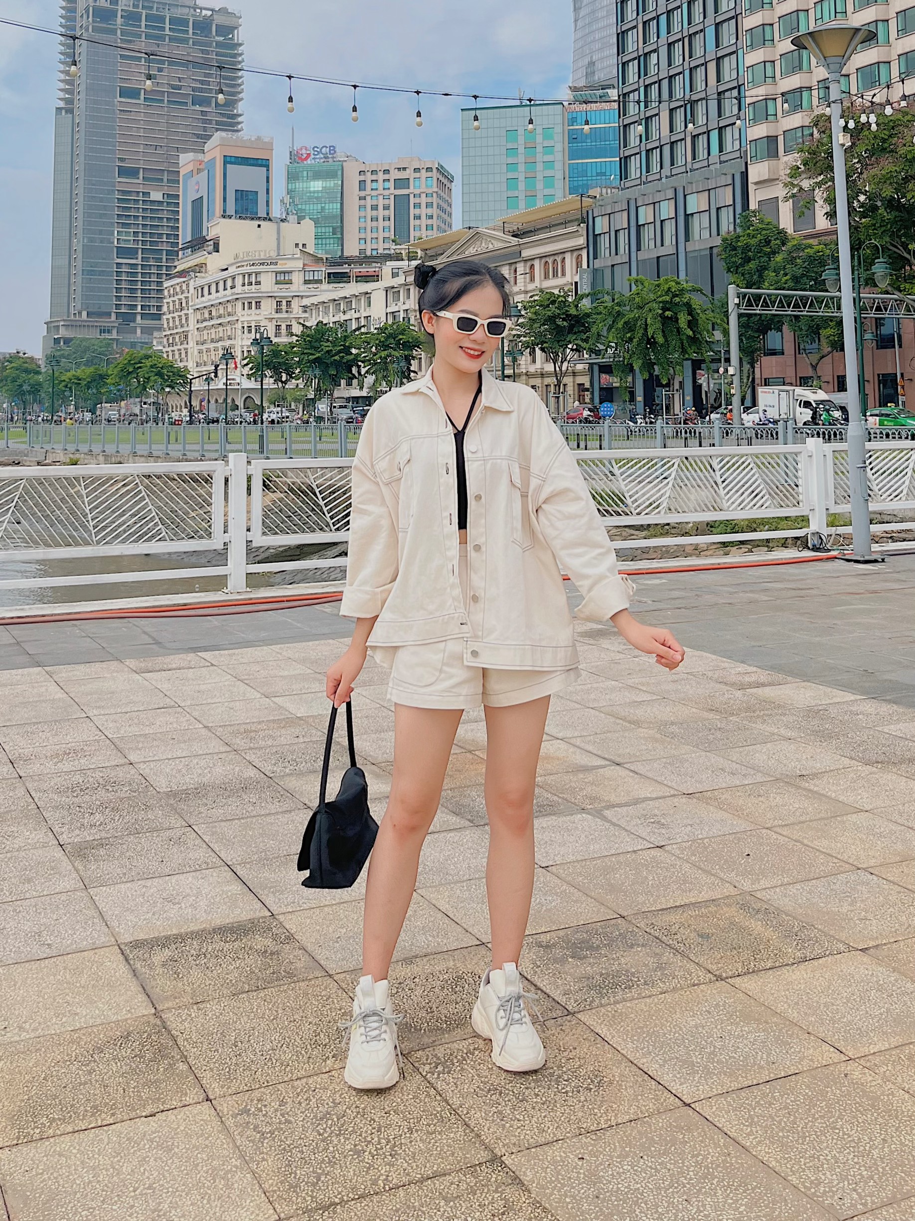 Áo khoác kaki chỉ nổi Leather Jacket