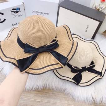 Mũ Cói Đi Biển Vành Cong Phối Nơ - Nón Cói Đi Biển Phối Nơ Cho Nữ