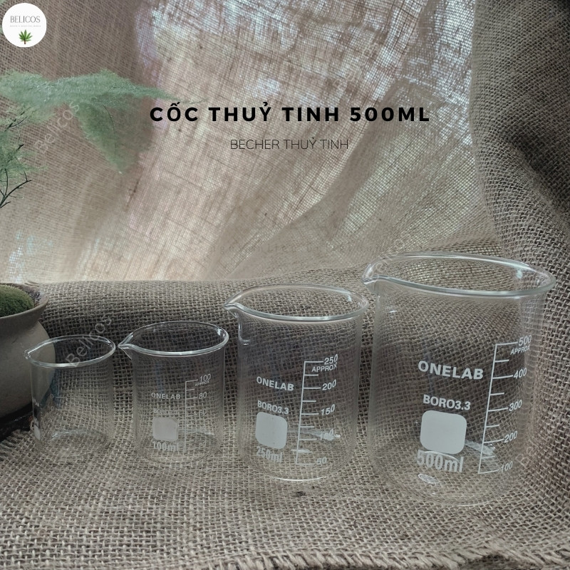 Cốc thuỷ tinh thí nghiệm 50ml phòng Lab chịu nhiệt chia vạch có mỏ