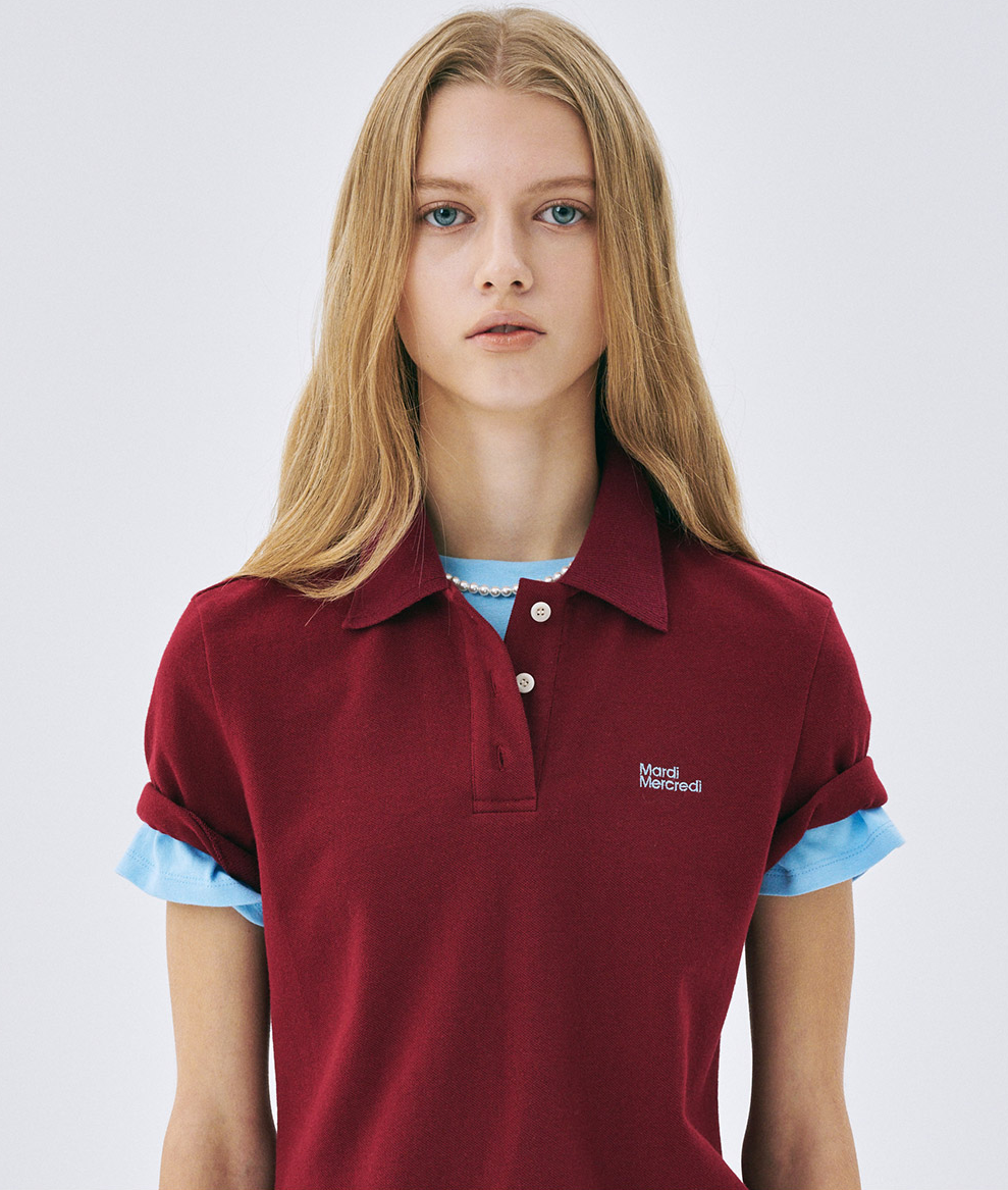 [IVE AnYujin PICK] MARDI MERCREDI SLIM FIT ESSENTIAL PIQUET T SHIRT