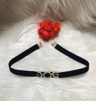 Thắt lưng thun bản15cm. Mặt đính đá và cài sau