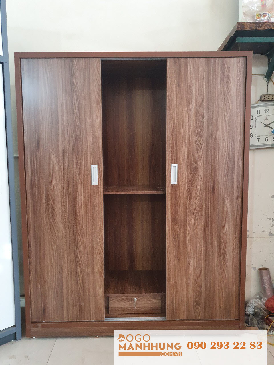 Tủ áo gỗ công nghiệp cánh lùa 1m6 x 2m miễn phí giao hàng lắp đặt tại HCM