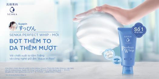 Sữa Rửa Mặt Senka Perfect Whip màu xanh dương