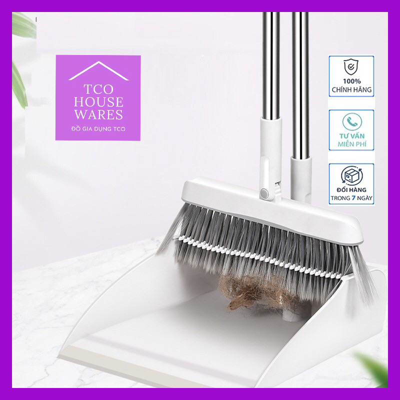 Chổi Quét Nhà Thông Minh Hamarta 2in1 Chổi Nhựa Kèm Hót Rác Gấp Gọn [XOAY 180, LỌC LÔNG TÓC]