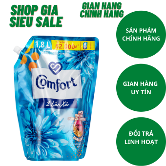 Túi Nước Xả Làm Mềm Vải Comfort Đậm Đặc Một Lần Xả Hương Ban Mai Túi 1.8L