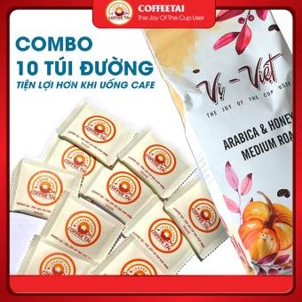 Đường que cafe combo 10 đến 50 túi dùng pha cà phê mộc sạch rang xay nguyên chất COFFEETAI