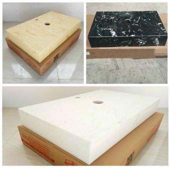 Bàn đá lavabo chất liệu đá granite hình khối hộp chữ nhật sang trọng