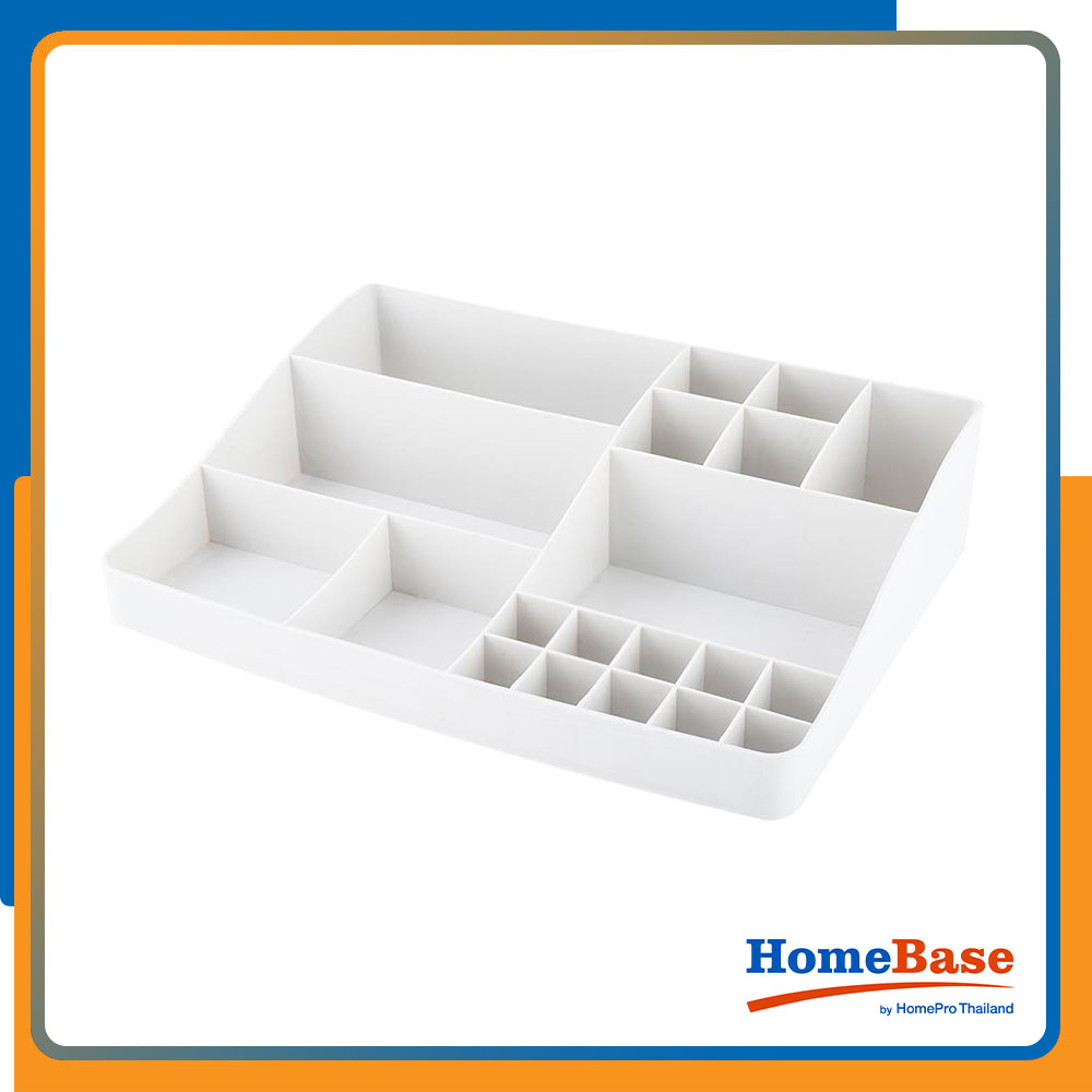 HomeBase STACKO Khay nhựa đựng đồ R34.1xS25.7xC8cm màu trắng