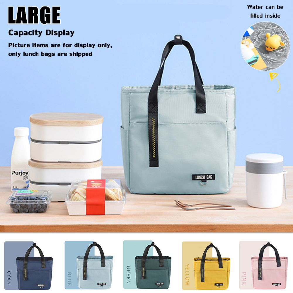 Gambar Thermal Insulation Lunch Bag Can Hold Water Portable Lunch Box Bag