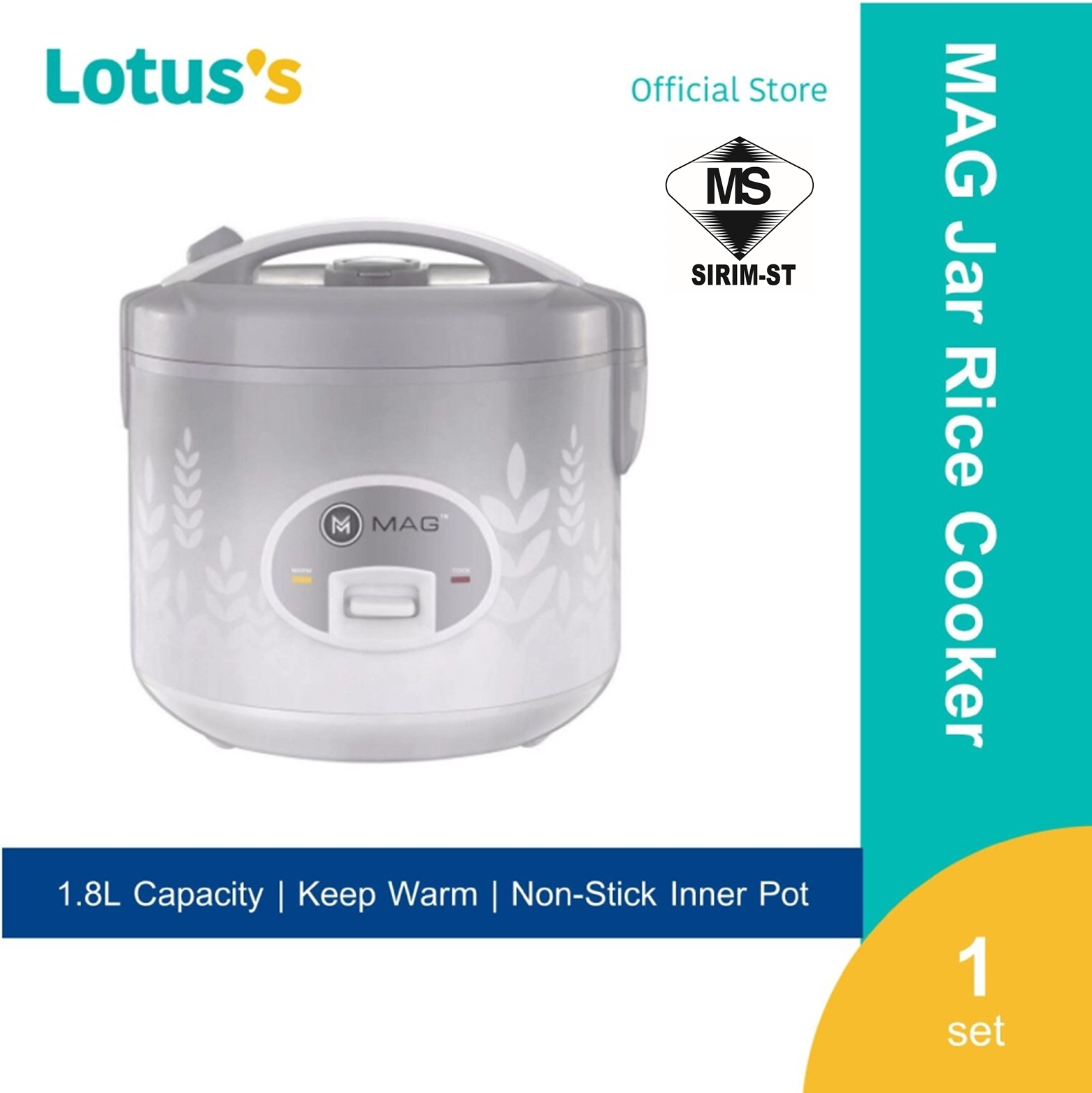 mag 1.8 l jar rice cooker