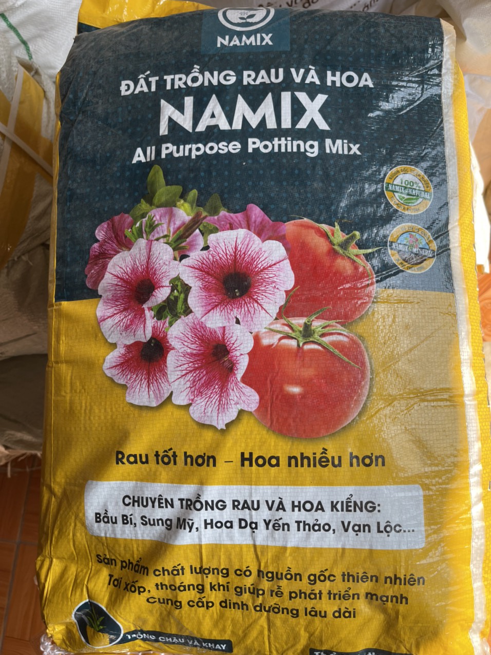 1kg Đất Tribat trồng rau sạch, hoa cây cảnh treo ban công, sân thượng, đất trồng hữu cơ, đất Sfarm Namix