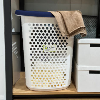 HomeBase PLIM Giỏ đựng đồ bằng nhựa có bánh xe BK-137-4 Thái Lan W63,5xH39xD51cm màu xanh đậm