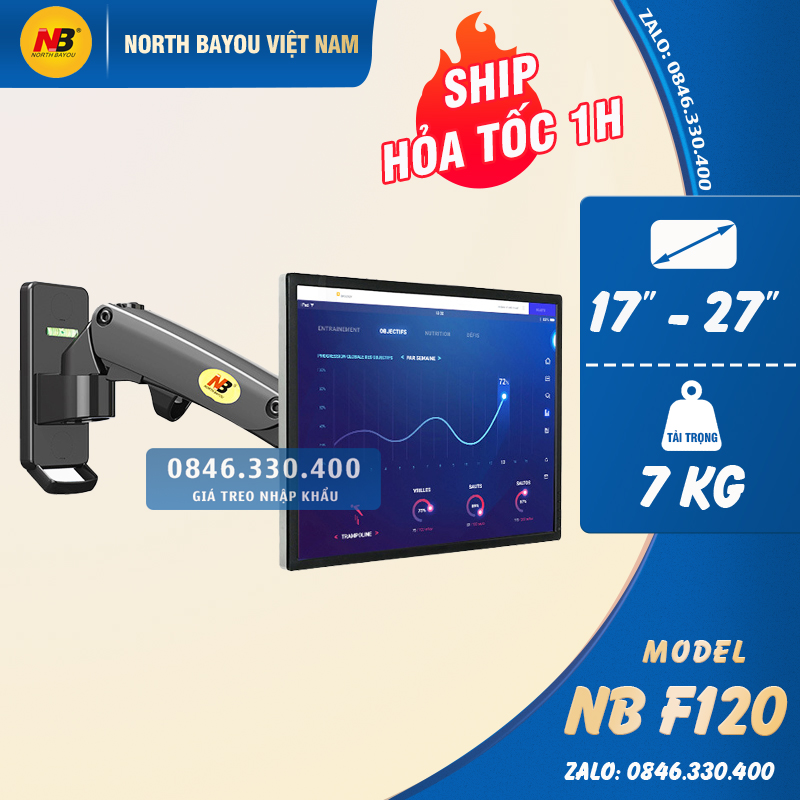 Giá treo màn hình NorthBayou NB F120 17 - 27 inch - Xoay 360 độ