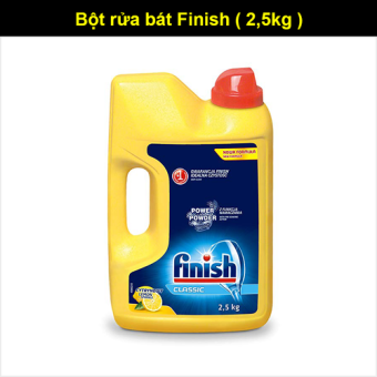 Bột Rửa Bát Finish Đức 2.5kg (Hương chanh) bột rửa chén cao cấp chuyên dùng cho máy rửa chén + Tặng viên rửa bát finish