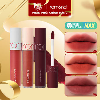 Son Kem Lì, Lên Màu Chuẩn Hàn Quốc Romand Zero Velvet Tint 5.5g (05 Đỏ Gạch, 06 Đỏ Nâu, 20 Đỏ Trầm)