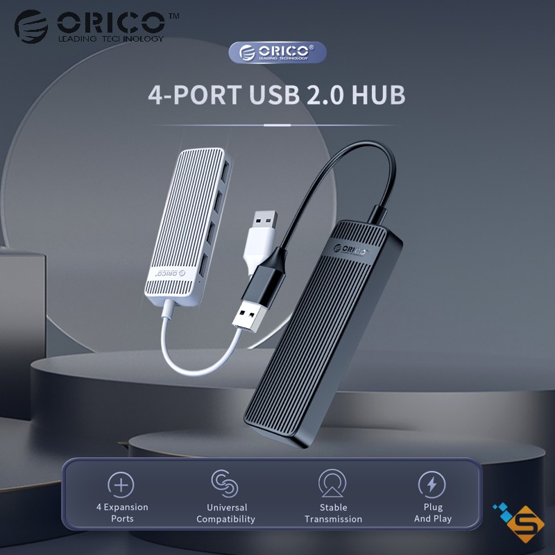 Bộ chia cổng usb 2.0 orico 4 port - hub usb orico 4 cổng fl01-bk-bp - bảo hành chính hãng 1 năm