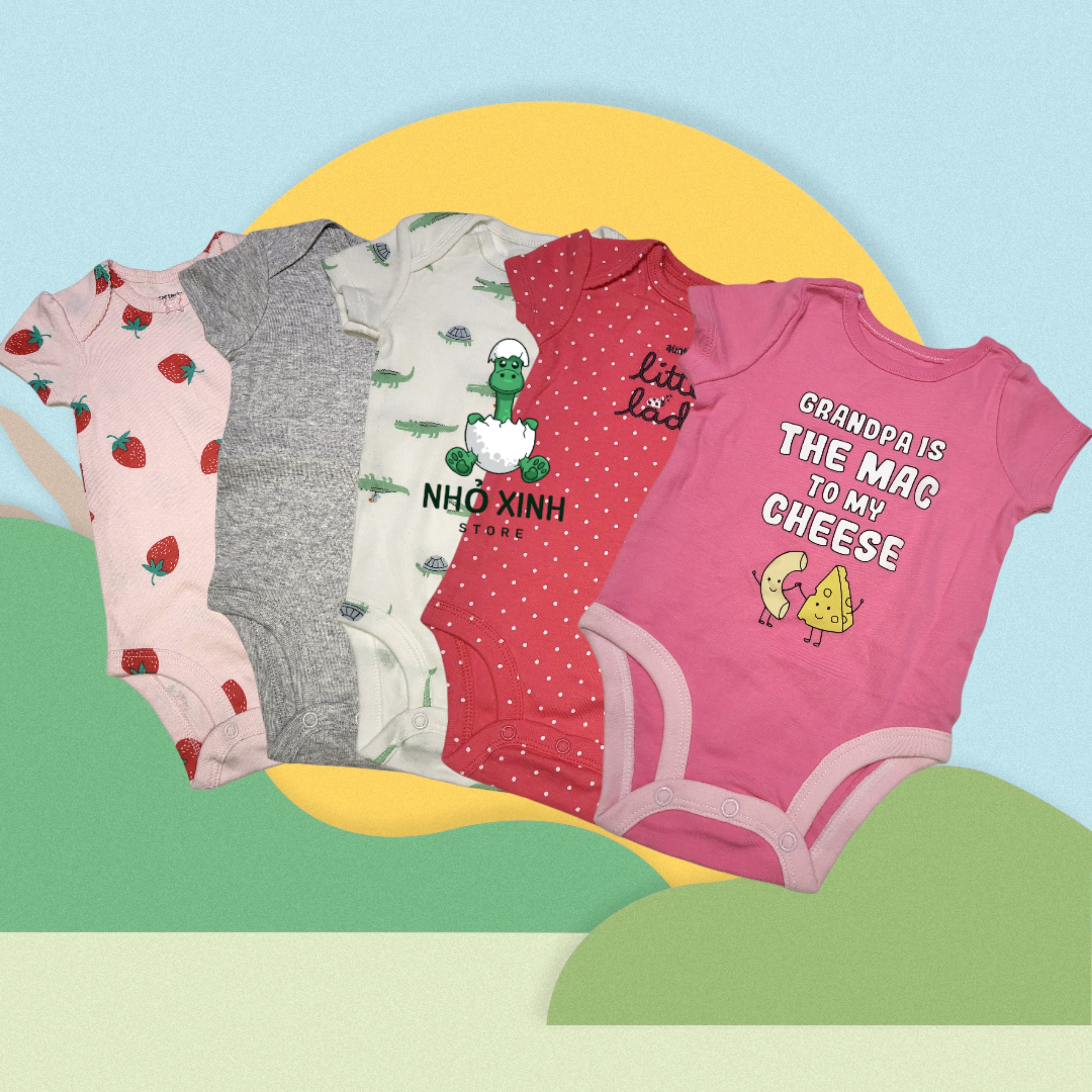 [SALE - TRẺ 3 THÁNG TUỔI ] Bodysuit - Carter 100% cotton tay ngắn cho trẻ - áo quần trẻ em hàng Việt Nam chất lượng cao
