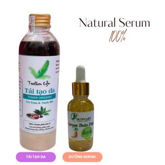 Kèm serum dưỡng  - 200ml Thảo dược Tái tạo da chuyên mụn Feather Life