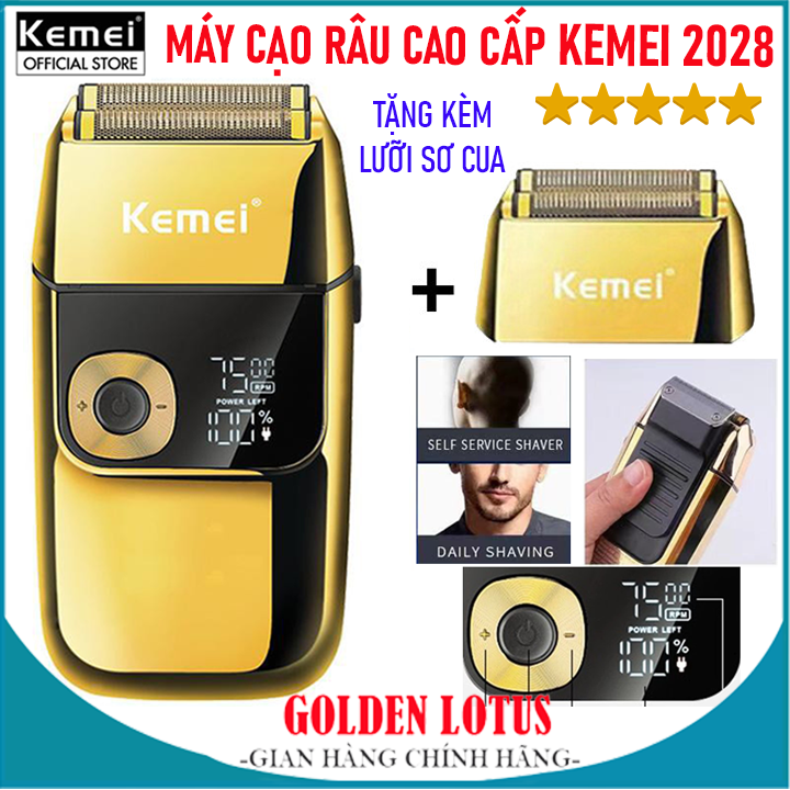 Máy cạo râu khô Kemei Km 2028, máy cạo râu điện mini, tông đơ cạo râu, dao cạo râu, máy cạo râu, máy cạo dâu cho nam tại nhà - Tặng kèm lưỡi sơ cua