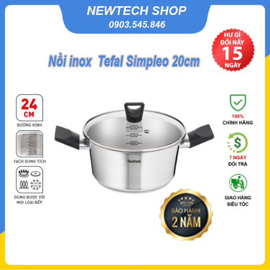 Nồi Inox Tefal Simpleo 20 cm có nắp