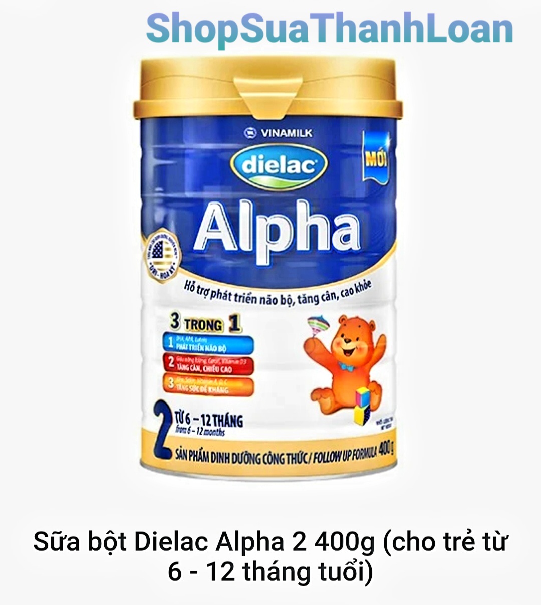 Combo 2 lon sữa bột dielac alpha 2 400g