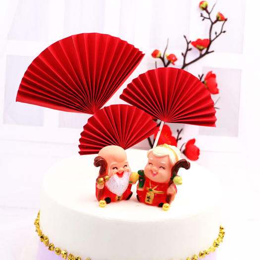 Topper/ Que cắm hình quạt giấy