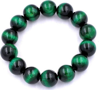 Vòng chuỗi đeo tay đá mắt hổ xanh lá 14 ly - Chuỗi hạt đeo tay đá phong thủy