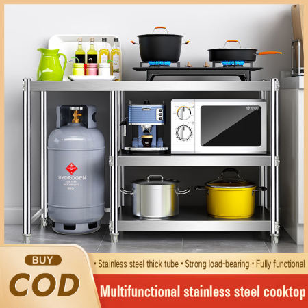 kitchen rack 304 stainless steel gas stove cabinet adjustable kitchen storage rack microwave oven rack