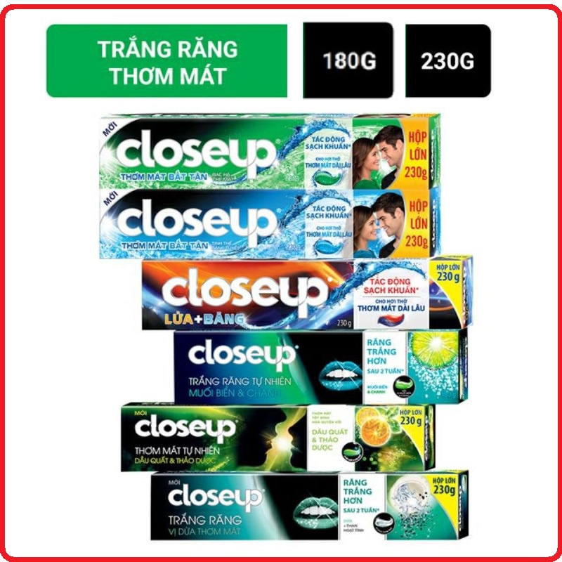 Kem đánh răng Closeup - cam kết hàng đúng mô tả sản xuất theo công nghệ hiện đại an toàn cho người sử dụng