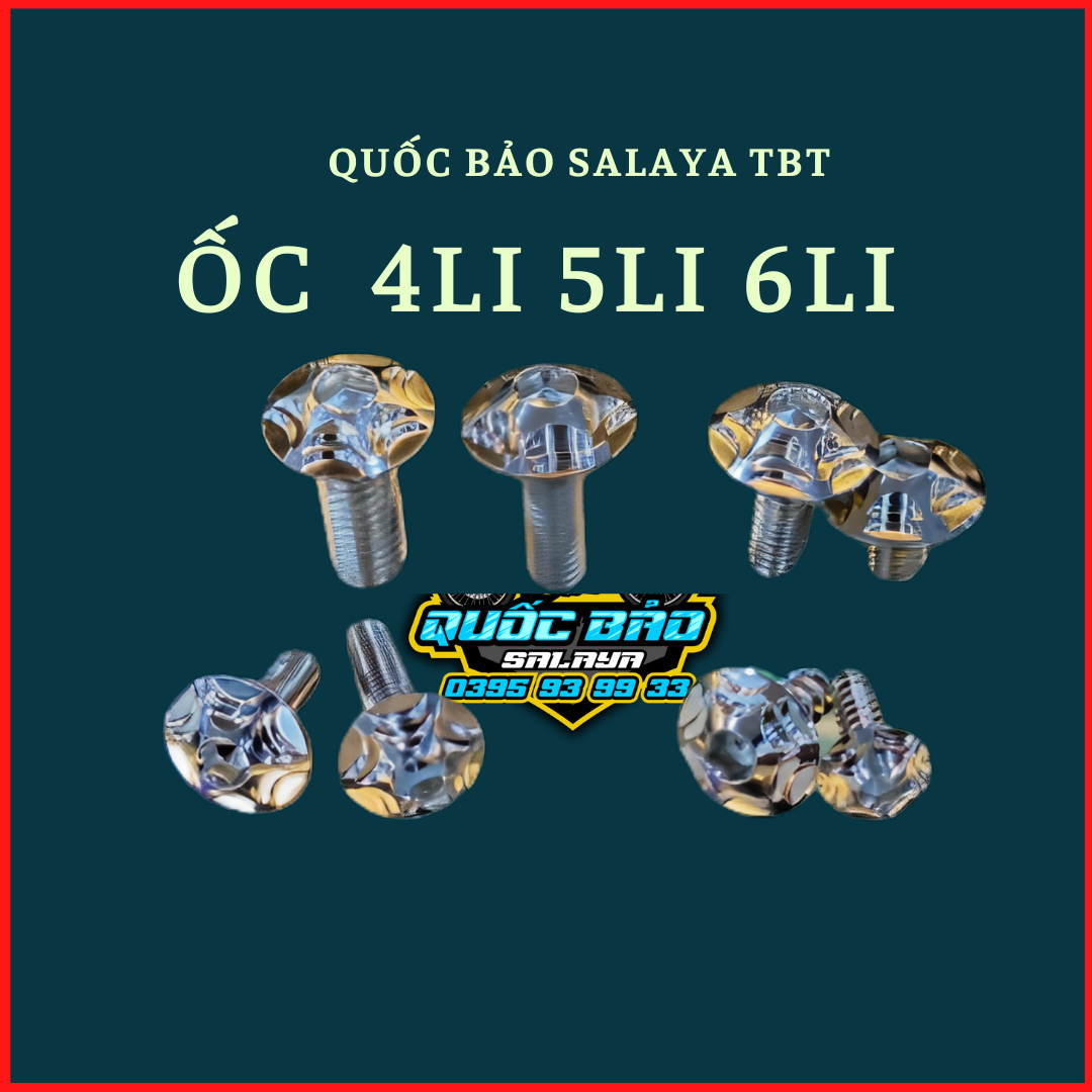 TBT Ốc áo v1 mẫu ngôi sao nhập thái chuẩn inox 304 đủ size gắn được nhiều vị trí trên xe.