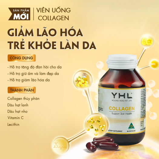 Viên Uống Collagen YHL Giữ Ẩm, Tăng Độ Đàn Hồi, Giảm Lão Hóa Da