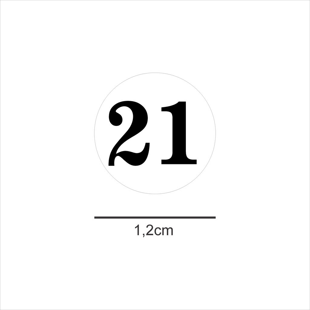Set 100 miếng dán size số 21- 35 In194 tem nhãn dán cao cấp chất liệu decal giấy đế xanh KT 120mm