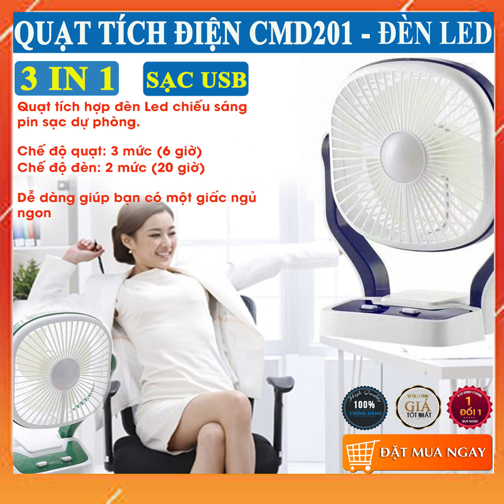Quạt tích điện, quạt tích điện mini, quạt sạc. với 3 mức quạt giúp bạn không còn lo nóng trong những ngày mất điện, quạt tích hợp giữa đèn led và sạc dự phòng vô cùng tiện lợi - dung lượng pin khủng dùng trên 6 giờ.