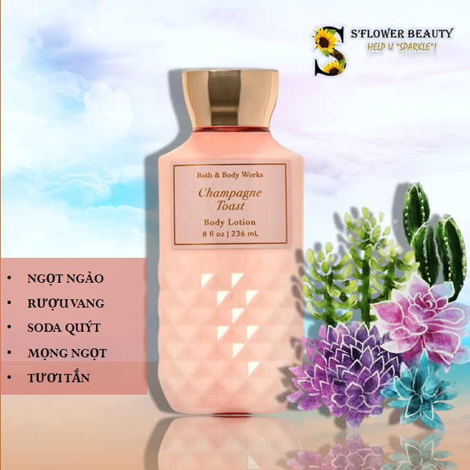 CHAMPAGNE TOAST | Bst Faceted | Sữa Dưỡng Thể Nước Hoa Lưu Hương Mịn Da Toàn Thân Bath & Body Works Body Lotion (236ml)