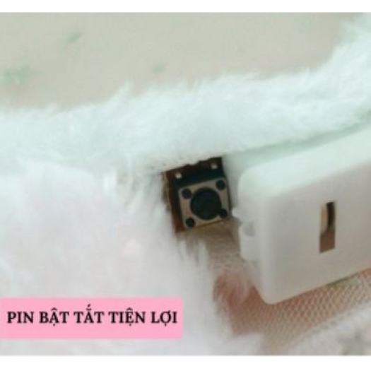 Bờm tai thỏ có đèn led đáng yêu phụ kiện cài tóc lông mịn Noel Christmas giáng sinh băng đô phát sáng tiktok trung thu