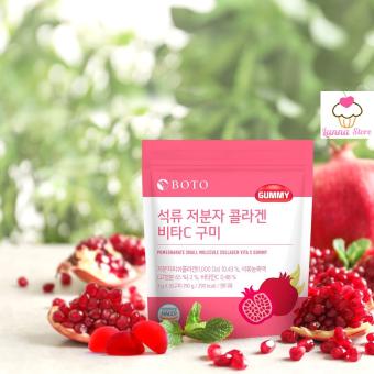 Kẹo Collagen Lựu Boto Kẹo Dẻo Gummy Collagen Vitamin C Hàn Quốc 30 Viên - Gói 90gr