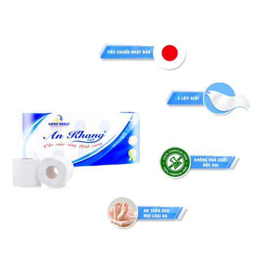 Giấy Vệ Sinh Cuộn Nhỏ An Khang Soft10 (AKS10) 10 cuộn/ cây