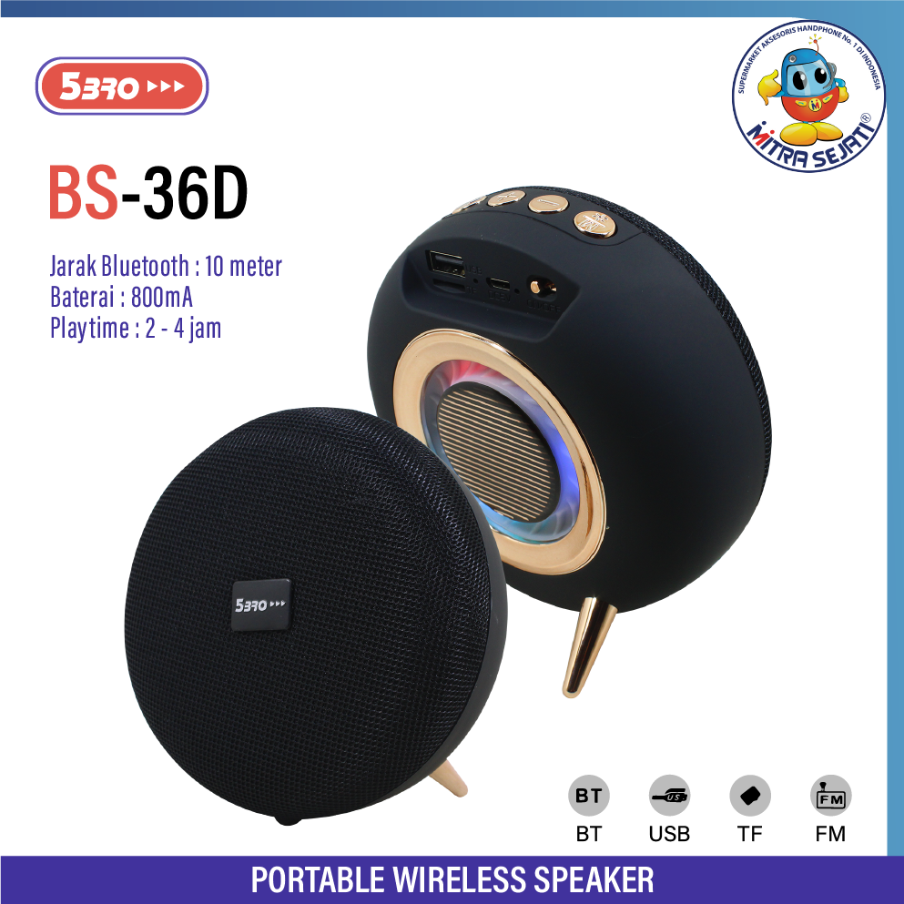 Speaker Portable Bluetooth BS-36D Mini Speaker-1PSBTBS36D
