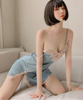 Váy ngủ xẻ tà đầm ngủ cổ chữ V